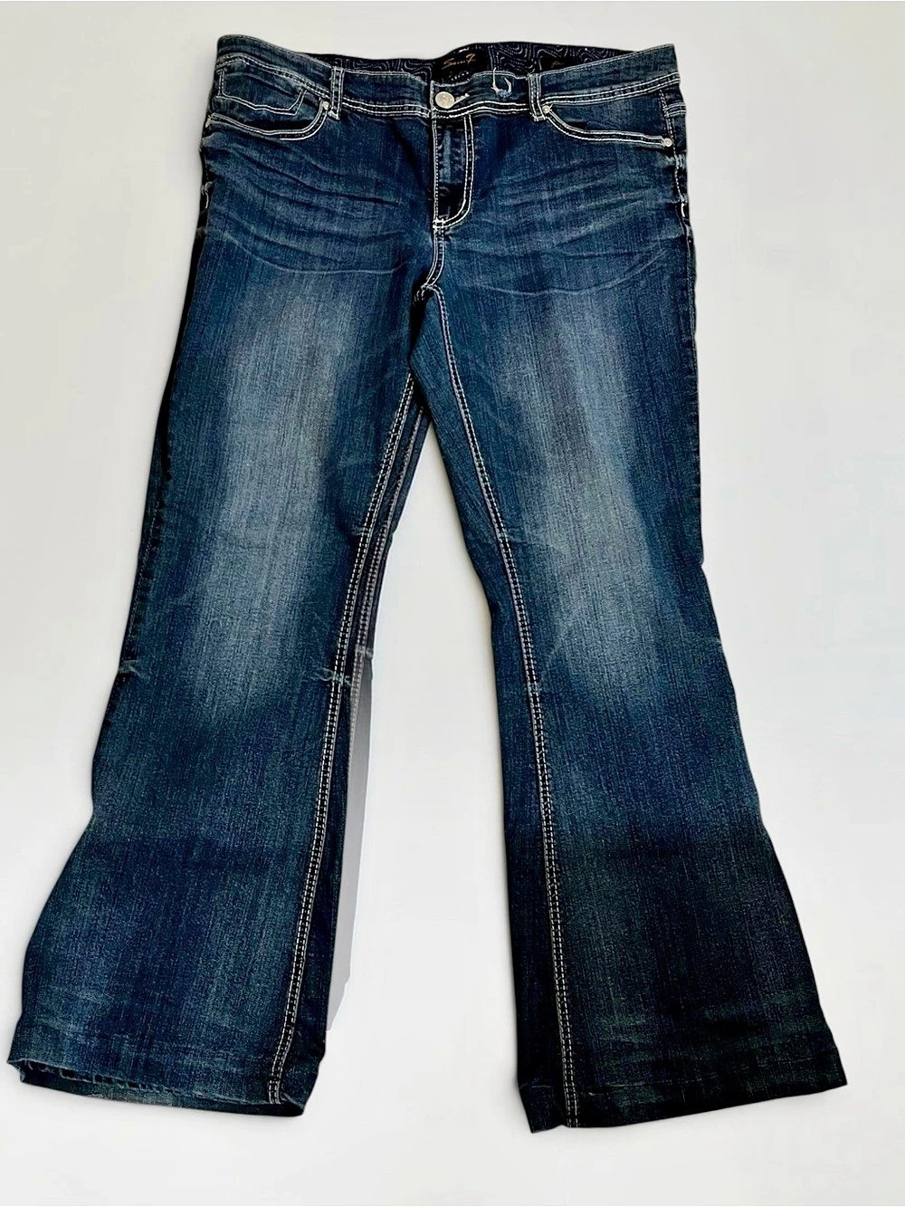 Seven7 flare jeans in Blue Waist 16
